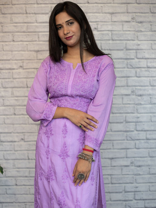 Diva Dyed Chikankari Long Kurta