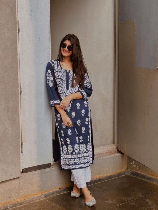 Bela Chikankari Long Kurta